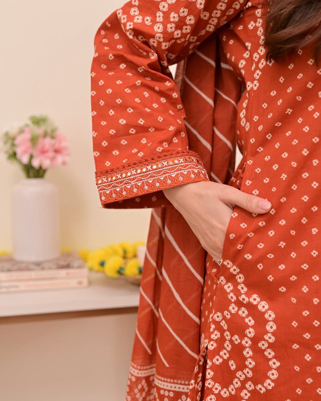 Summer A-Line Embroidered Kurti Palazzo Set